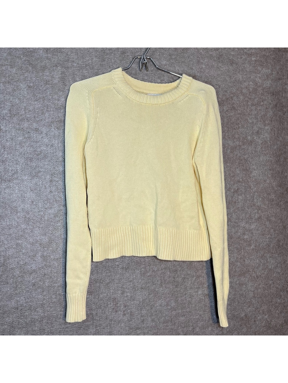 Banana Republic XS Petite Sweater Butter Yellow Cotton Silk Crew Neck